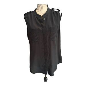 Banana Republic Silk Sleeveless Blouse size 14, button down
